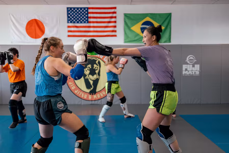 Women’s Muay Thai class at Easton Boulder