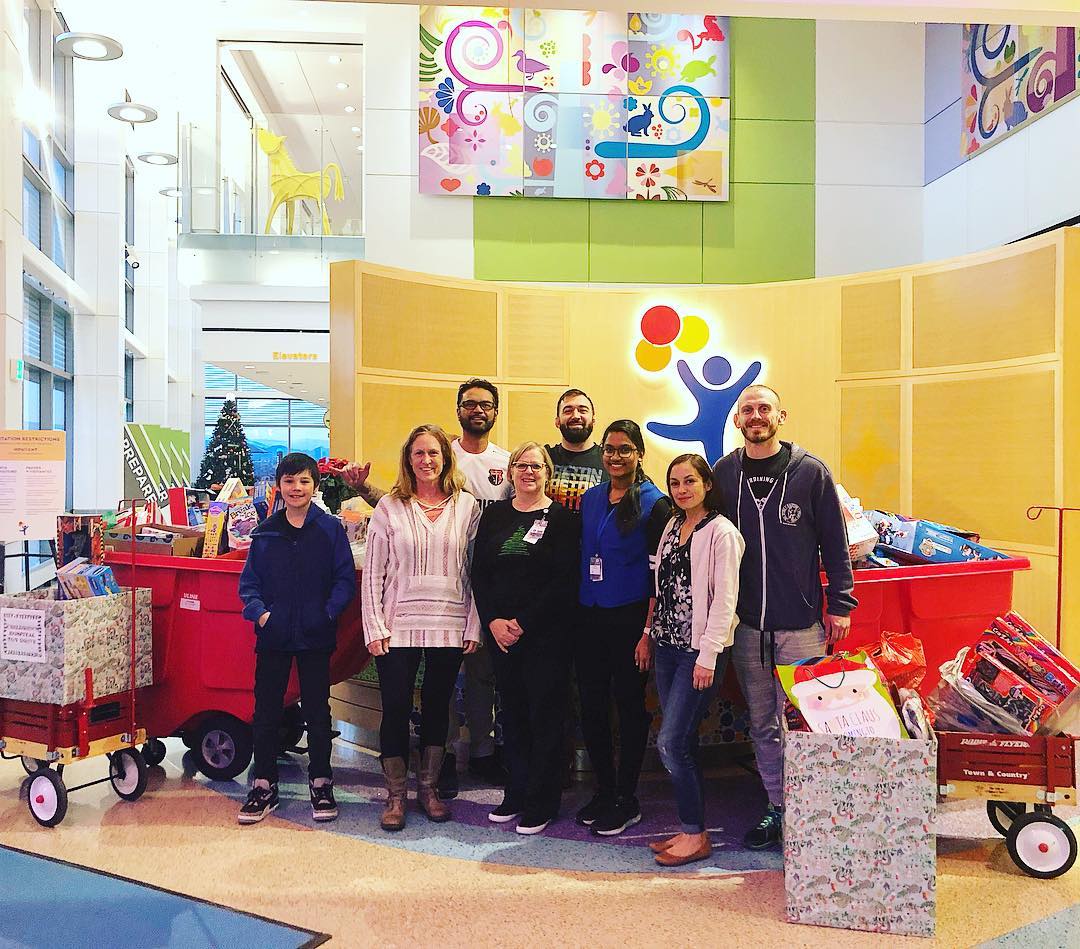 Easton Staff donating to the Children's Hospital Gift Drive 2018