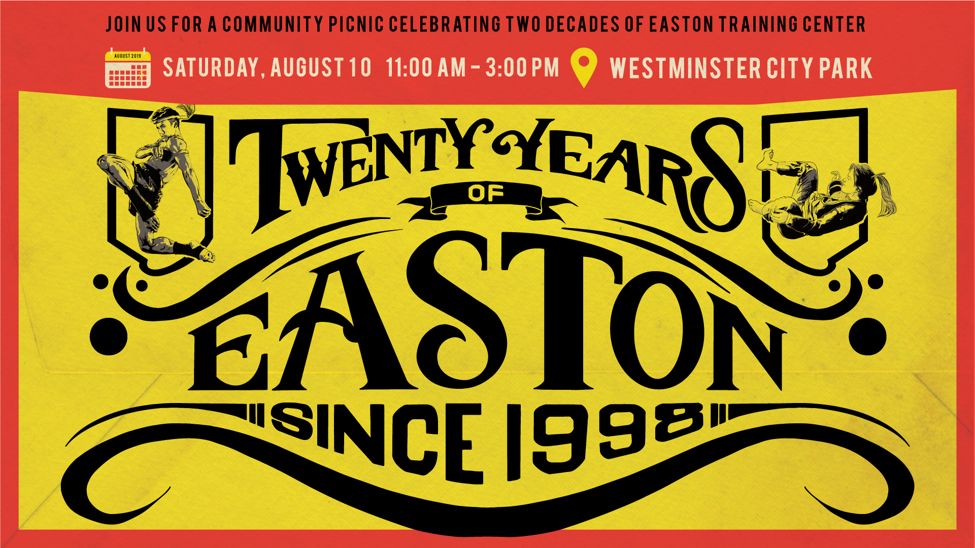 Easton 20th Anniversary Saturday 8/10/19 11:00-3:00 at Westminster City Park
