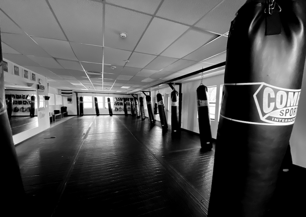 An image of the kickboxing bags at Easton Training Center in Longmont, Colorado.