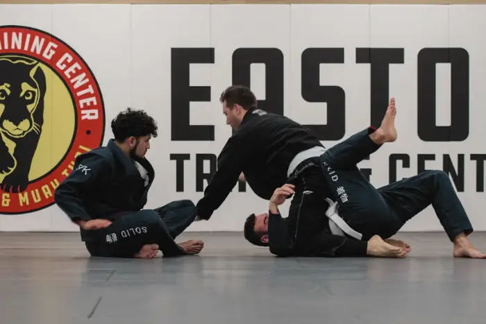 An image of a Brazilian Jiu Jitsu training session at Easton Training Center in Lowery