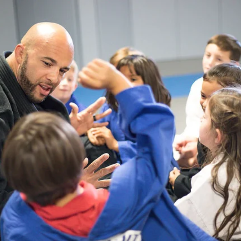 A kids martial arts lesson at Easton Boulder