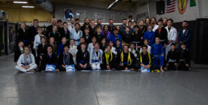 Group photo teens bjj belt promotion ceremony
