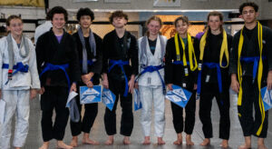 eight teen blue belts 