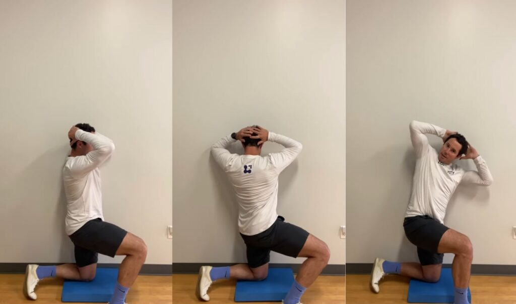 PT Matt Smith demonstrates wall smear exercise