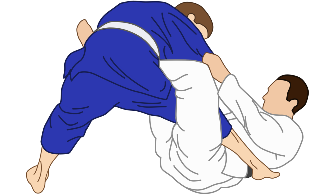 cartoon image of the ashi garami leglocks in bjj