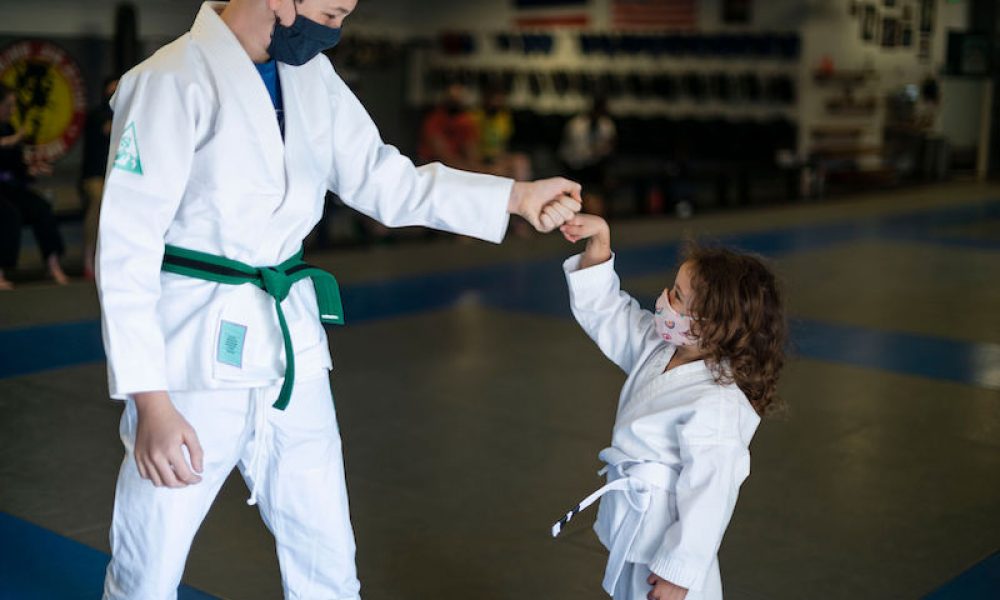 Kids masked fist bump BJJ Kids BJJ
