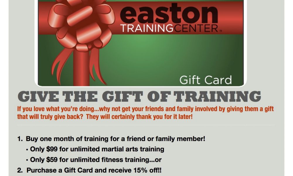 If you enjoy training at the Easton Academies, why not share it with the people you care about?  Introduce a friend or family member this holiday...they'll thank you!!