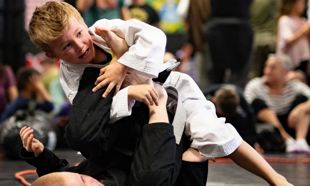 Two boys doing Jiu Jitsu at Easton Summer Camp
